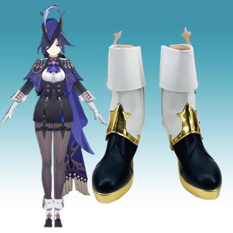 

Genshin Impact Clorinde Cosplay Shoes Anime Game Cos Long Boots Comic Clorinde Cosplay Costume Prop Shoes for Halloween Party