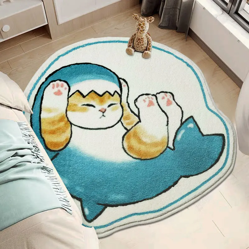 Floor Mat Carpet Cartoon Cat Mat Round Doormat Round Carpet Bedside Mats Bedside Rug