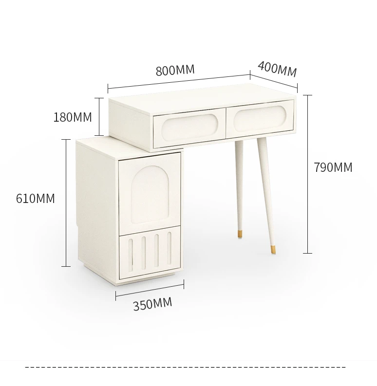 

Cream Style Retractable Dresser Simple Dresser Storage Cabinet Integrated