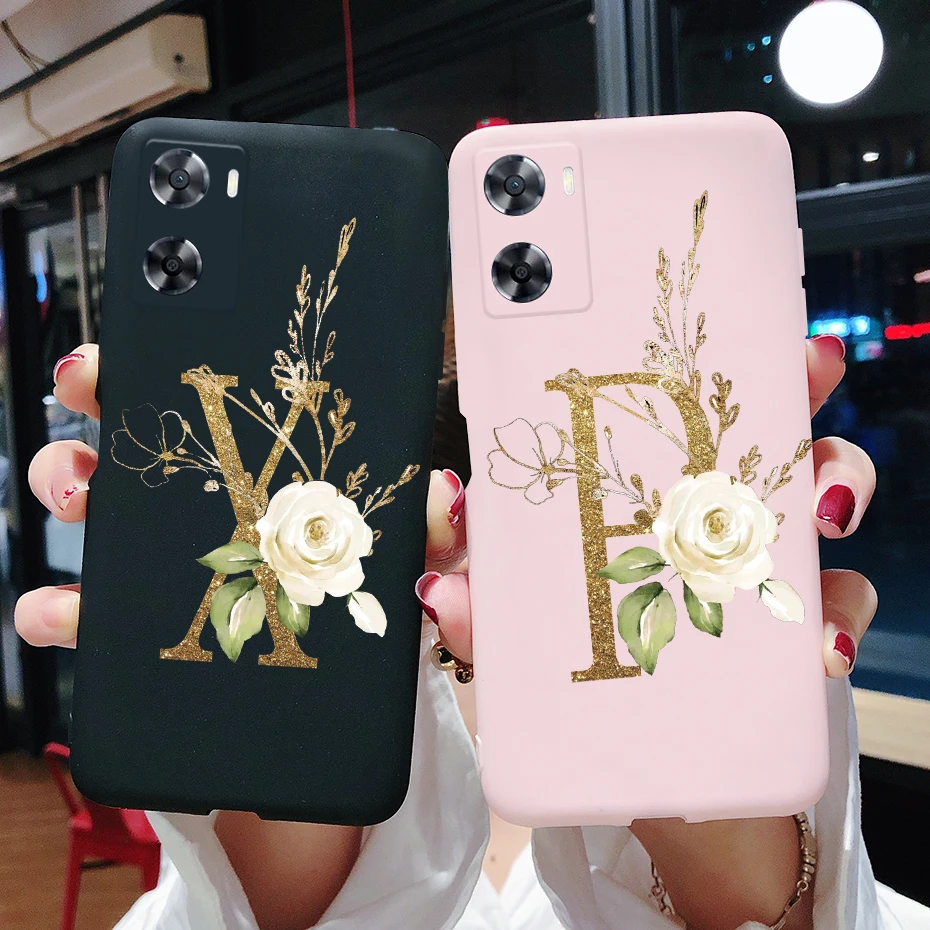 Custodia Per Oppo A57 4G 2022 Cover Cph2387 Cute Letters Cover Posteriore Per Oppo A57 A57S A57E Oppoa57 4G A 57 57S Soft Coque
