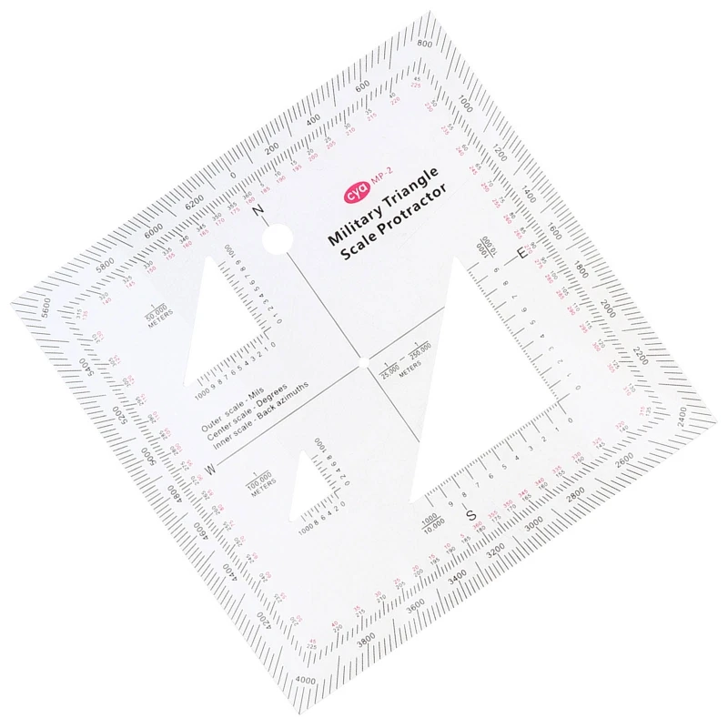 5x5'' Military MGRS Coordinate Scale Map Reading Land Navigation Topographical Map Scale Protractor 3 Kinds