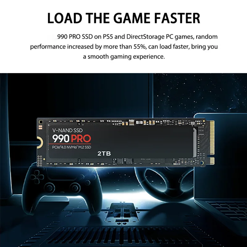 SSD  990 PRO PCIe 4.0 NVMe 4.0 M.2 2280, 1TB, 2TB, 4TB, SSD  ָ Ʈ ϵ ̺, Ʈ PC PS4 128gb