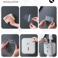 Storage Box Toilet Paper Organizer Waterproof High Capacity Dust-proof Punch-free Wall Mounted Roll Paper Bathroom Home Supplies 6