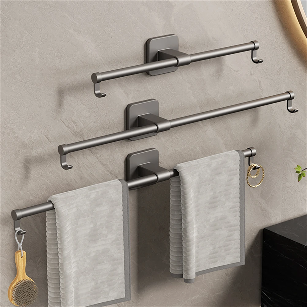 30/40/50CM Bathroom Towel Bar Kitchen Towel Rack Hanger Adjustable Self-adhesive Kitchen Bathroom Accessories Hange