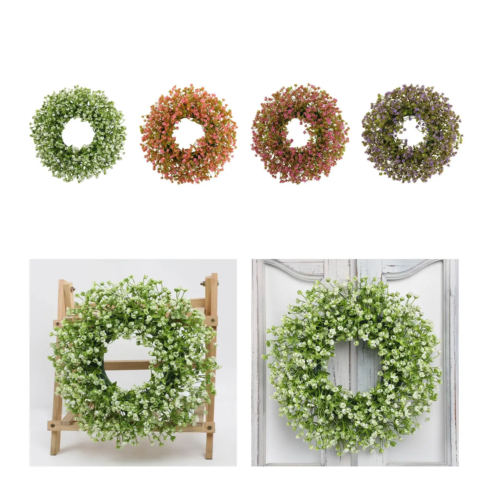 https://ae01.alicdn.com/kf/S4db3b1b4fa5949968044f303e5cd92802.jpg Front Door Wreath Lifelike Spring Summer Wreath Artificial Wreath Hanging Garland for Farmhouse Wall Party Wedding Decoration