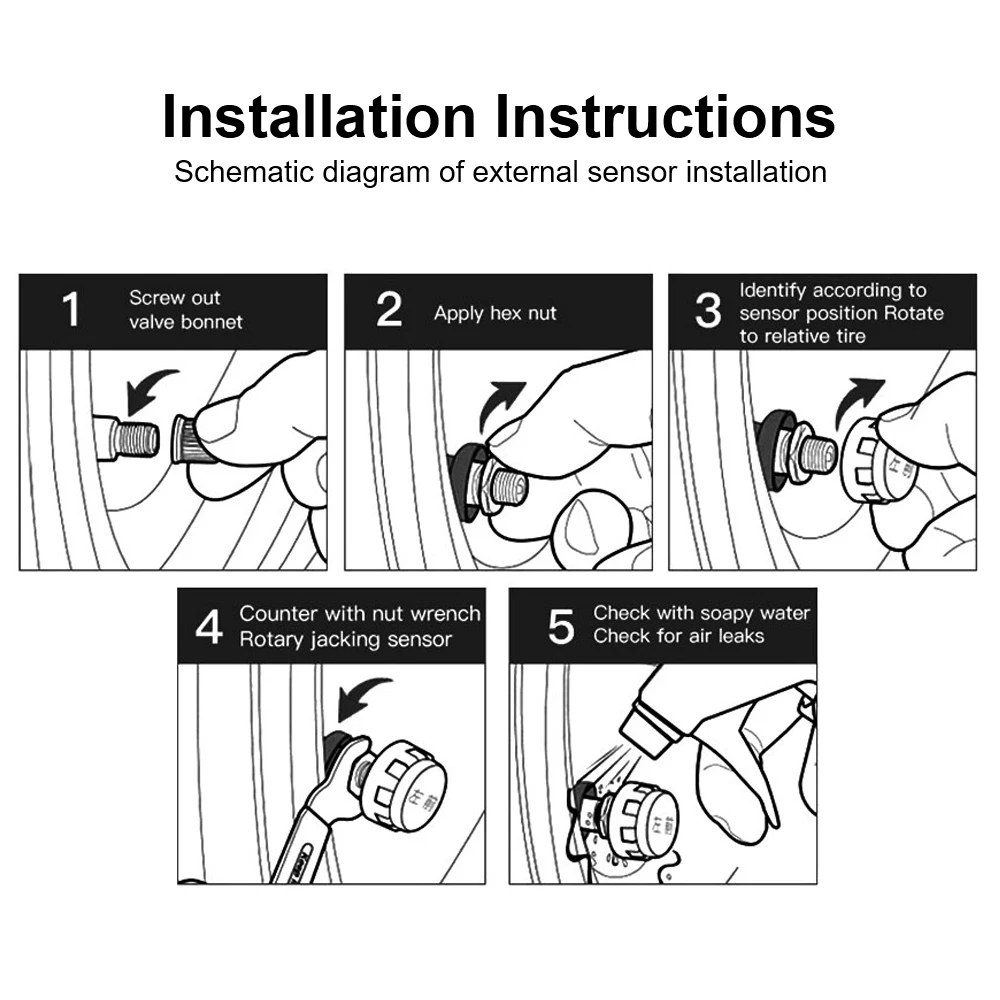 Auto-Sicherheitsalarmsysteme mit 4-teiligem externen Sensor, kabelloses Mini-Auto-Reifendruckkontrollsystem, USB TPMS – Detail 26