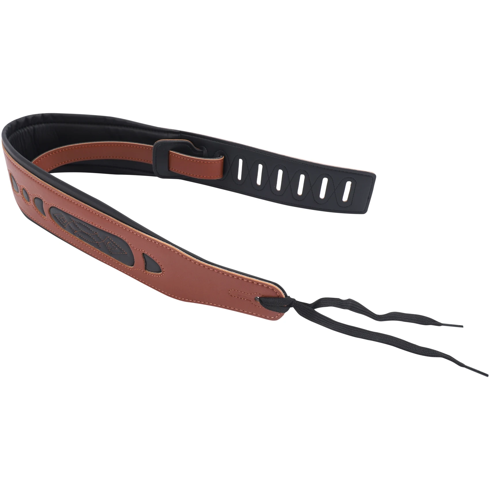 

Leather Real Cowhide Guitar Strap for Electric Bass Guitar Adjustable Padded Browm Color