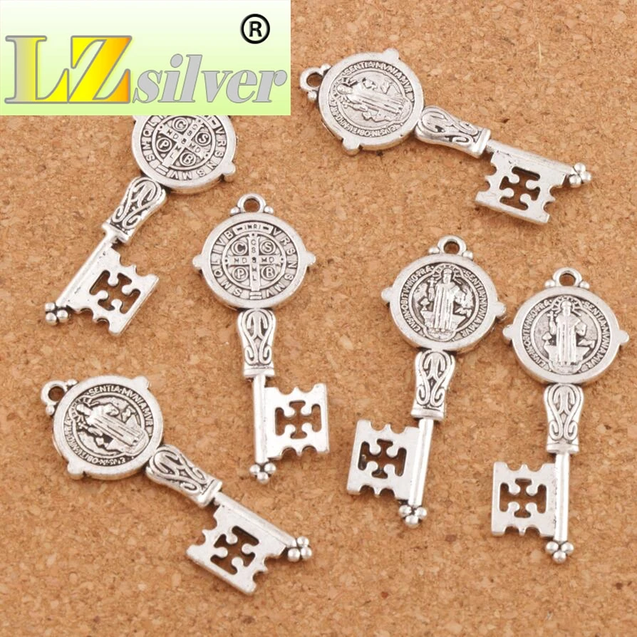 Porte-clé Croix Saint Benoît Bois D'olivier Corde Et Grains 4 Mm | Vente En Ligne Sur