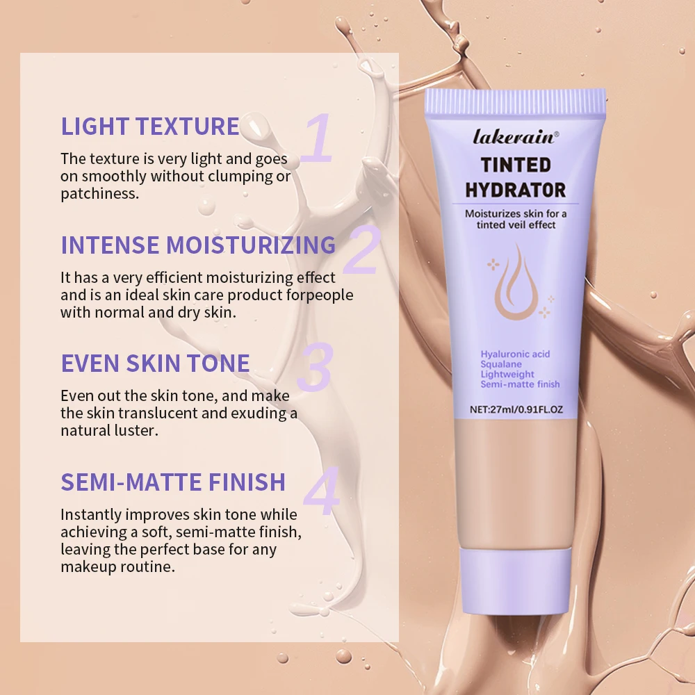 Strong Coverage Tinted Hydrator Make-up For Women Even Skin Tone Semi-matte Finish Natural Moisturizes The Skin Healthy Cosmetic 2