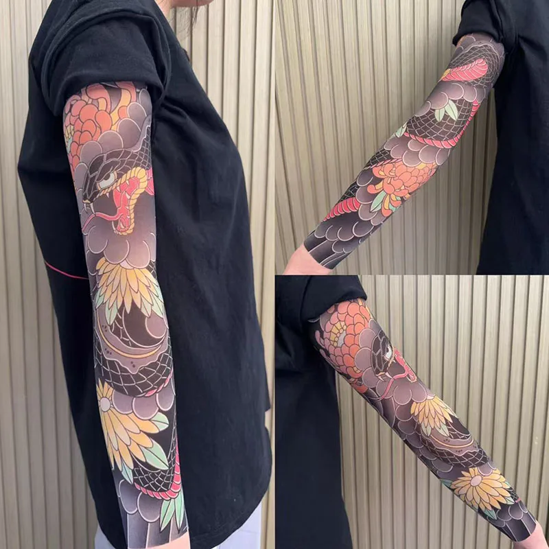 mangas de brazo de tatuaje de estilo japonés, puños con protección uv, puños extraíbles, mangas para hombres y mujeres, accesorios de moda para fiesta de cosplay Mangas de brazo de tatuaje de estilo japonés, puños con protección Uv, puños extraíbles, mangas para hombres y mujeres, accesorios de moda para fiesta de Cosplay 2