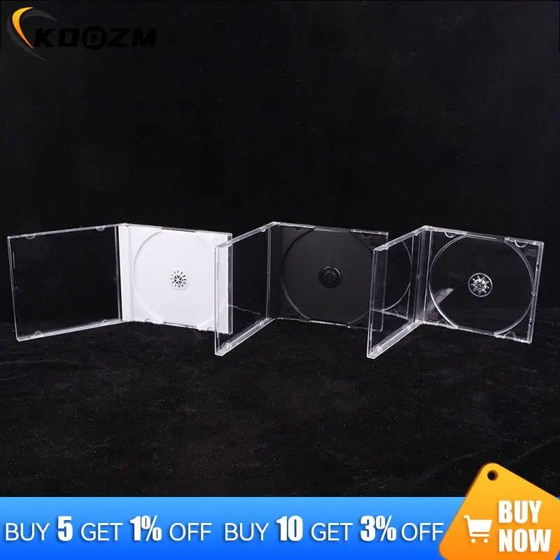 CD DVD Storage Case Transparent Bottom CD Box Empty CD Case PP Plastic Case Capacity 1-2 Discs
