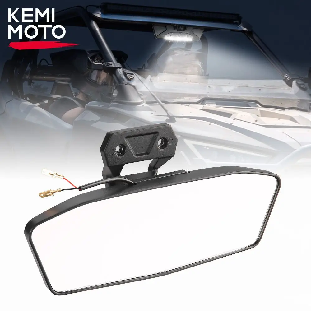 KEMIMOTO UTV Aluminum Rear View Mirror w/ Light Compatible with Polaris RZR PRO XP/XP4 Turbo R/R4 Trail S 900 1000 2020-2023