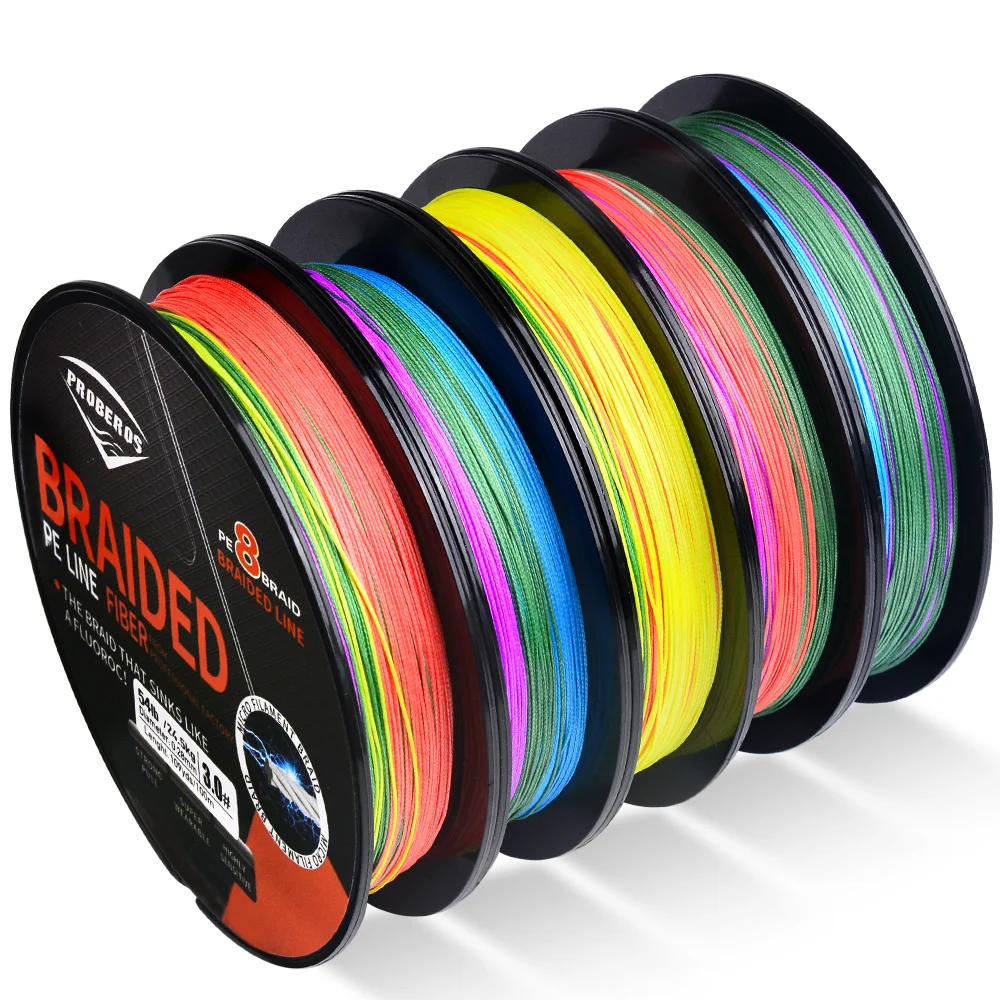 PROBEROS Ultra-Durable Braided Fishing Line - 8 Strands, 100m/109YDS, PE Multifilament Anti-Abrasion