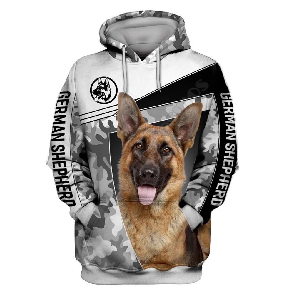 thumbnail image 1 of Sudadera con capucha y estampado 3D por todas partes con diseño de pastor alemán Love Dog Love Dog 01, 1 of 4
