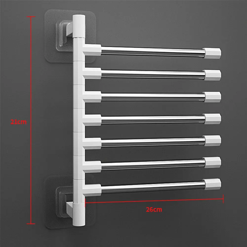1PC 2-8-Bar Rotatable Towel Rack Wall Mount Bracket Aluminum Home Storage  Stand Bathroom Hardware - AliExpress