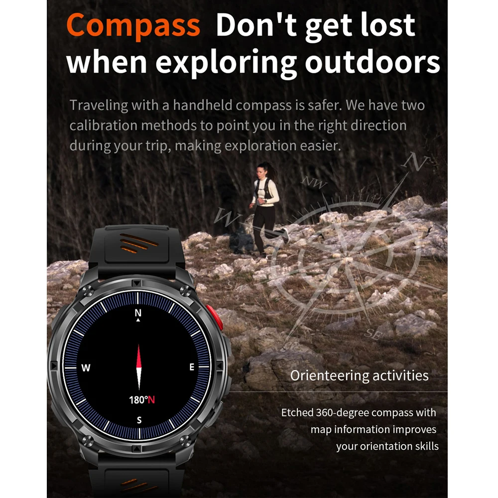 2026 Ne GPS Outdoor Sports Bluetooth Smartwatch With 1100mAh Battery Waterproof to 30M for Running and Swimming Men Smart Watch 5