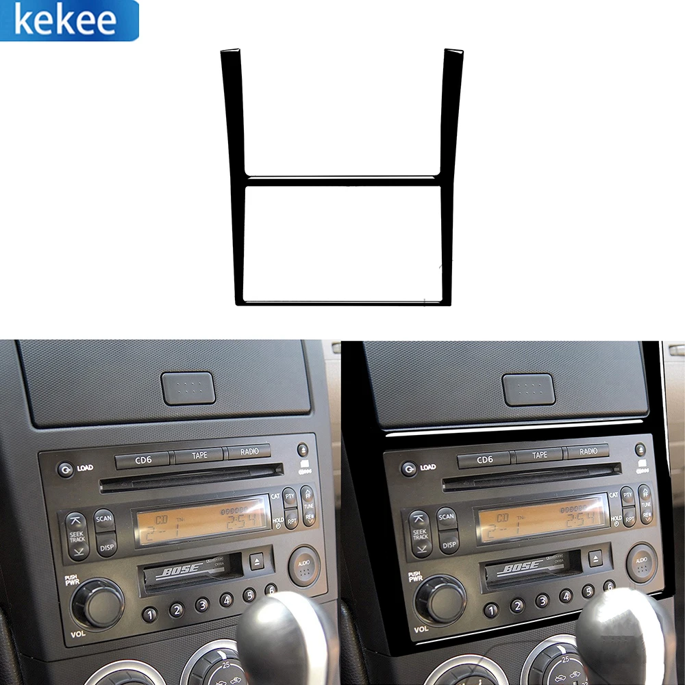 

For Nissan 350Z 2003-2009 Piano Black Navigation Air CD Panel Frame Surround Modified Interior Decoration Accessories Stickers