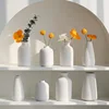 White Ceramic Vase Modern Pottery Flower Bottle Vases Hydroponic Home Decor Table top Small 2