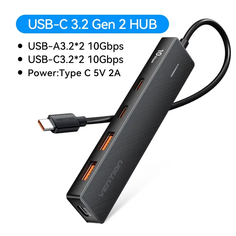 ตัวเลือกสินค้า USB 3.2 Gen2 5-Port Hub 10Gbps สำหรับ MacBook iPad และโน๊ตบุ๊ก