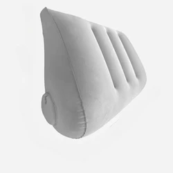 Enhanced Comfort Inflatable Travel Pillow with Flocked Design - Other (Gray)