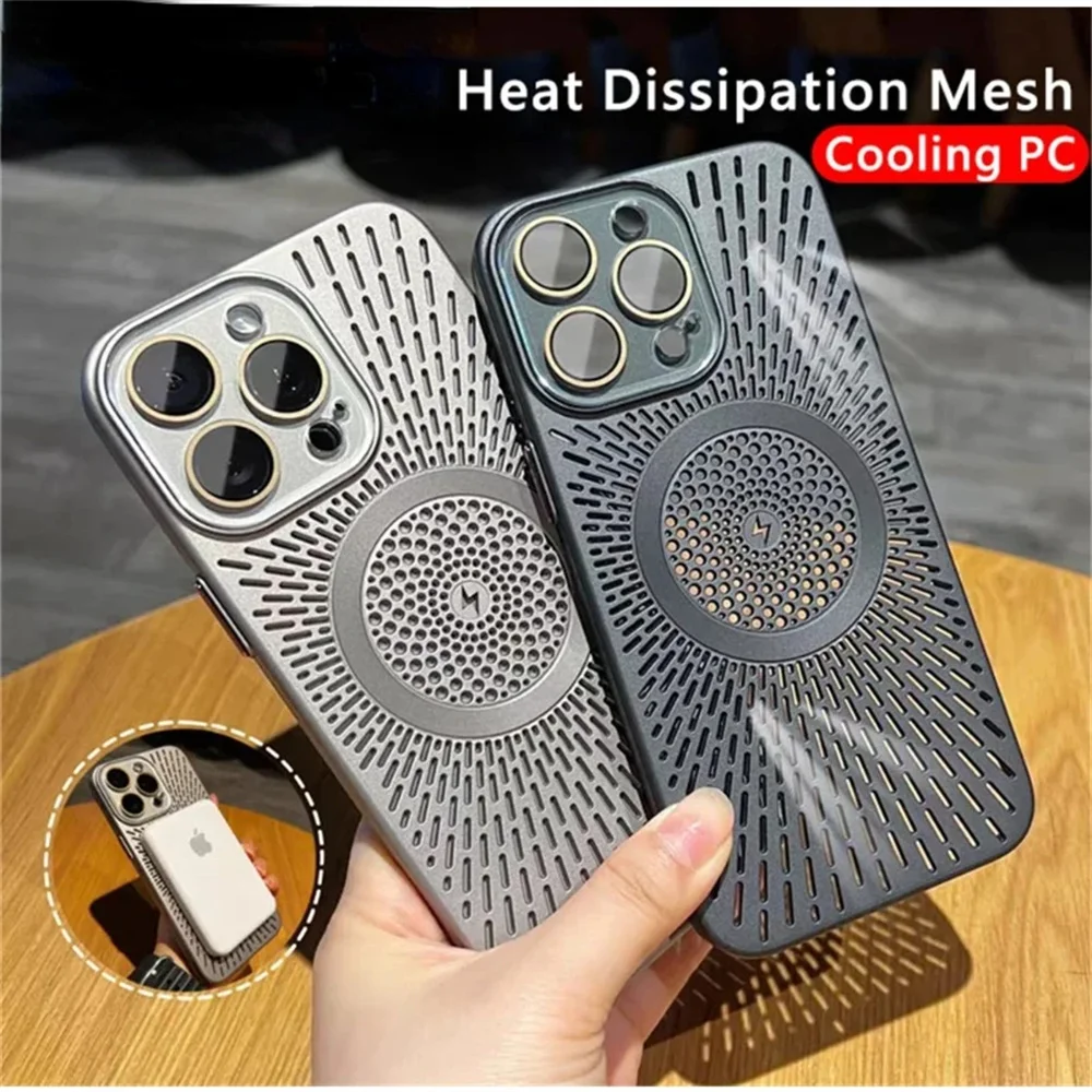 Ultra Slim Heat-Resistant Breathable Phone Case with Magnetic Wireless Charging Cover