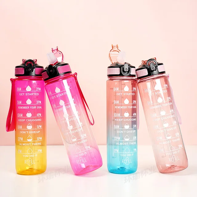 1000ml Plastic Water Bottle minimalist fashionable outdoor sports water cup
