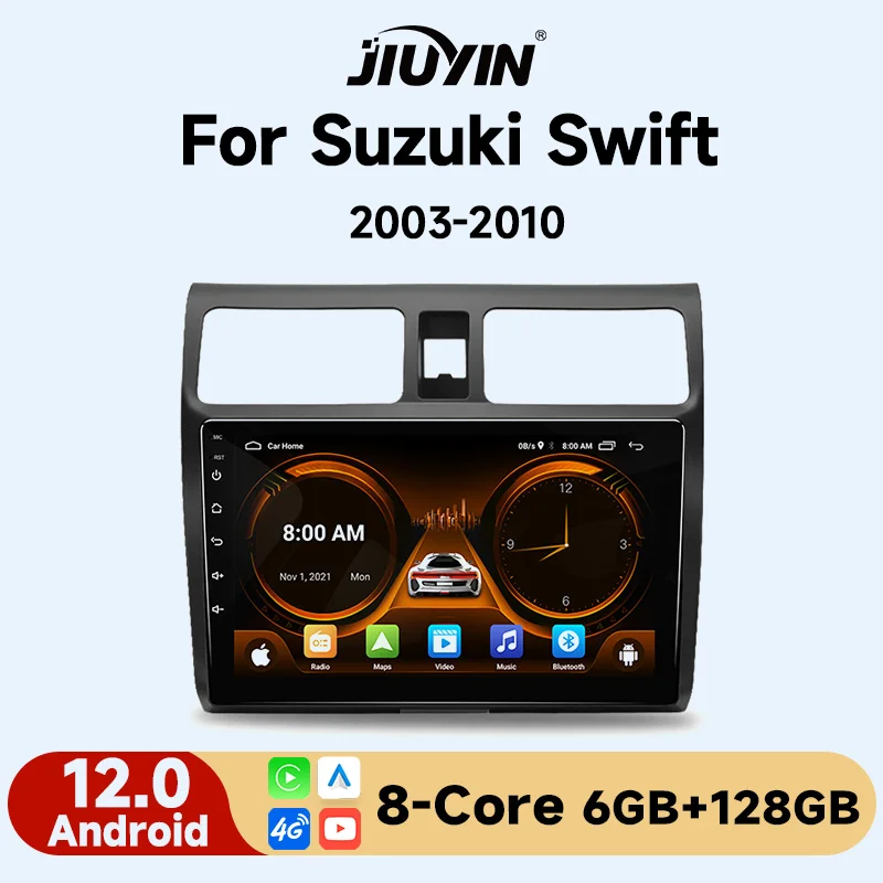 

JIUYIN AI Voice 2 din Android Auto Radio For Suzuki Swift 2003 - 2010 Carplay 4G Car Multimedia GPS 2din autoradio