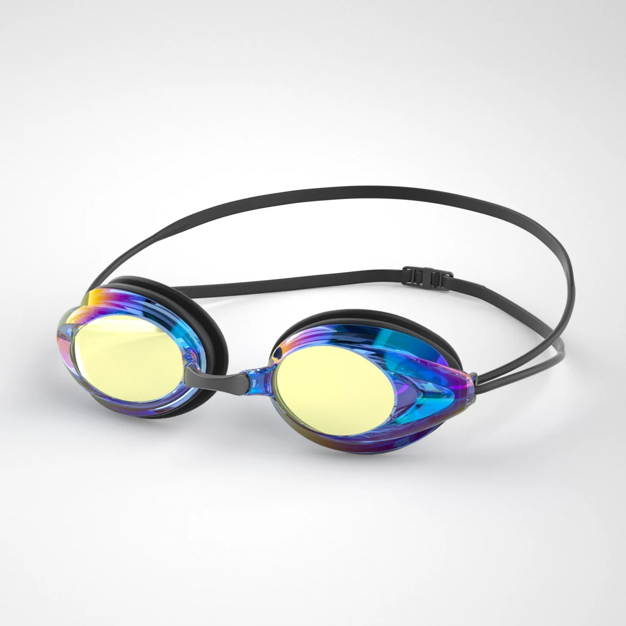 Lunettes de natation platées anti-buée waterproof - Homme femme adulte - Vision plate lumière tamisée