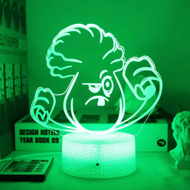 Creative 3D Night Light - Football Zombie & Peashooter Figurine Toy