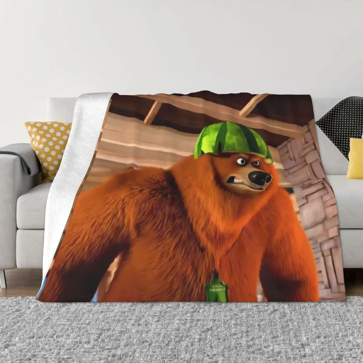 Grizzy And The Lemmings Anime Blankets Coral Fleece Plush Summer Cute Bear Soft Throw Blanket For Home Travel Bedding Throws