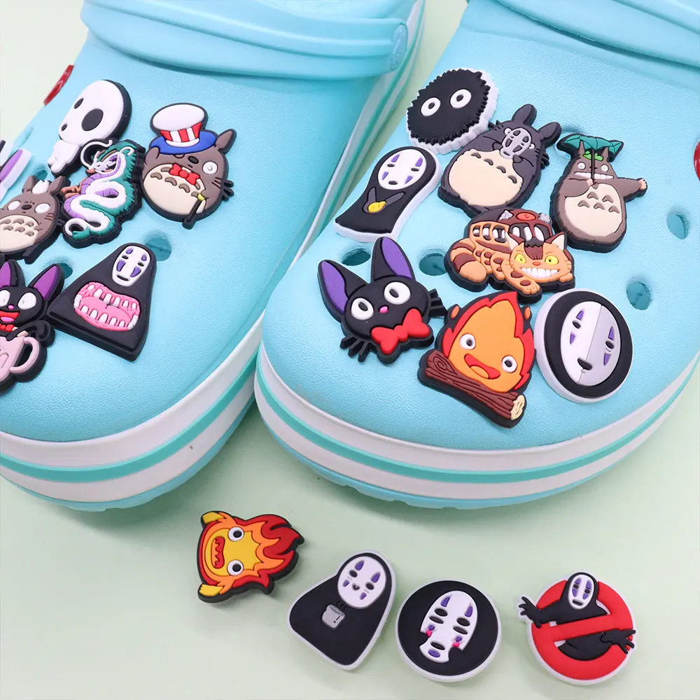 

Wholesale 50pcs PVC Shoe Charms Cartoon Anime Ghost Cute Cat Girl Accessories Sandal Decoration For Croc Jibz Kids X-mas Gift