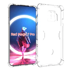 Clear Air Cushion Shockproof Silicone TPU Back Cover for Red Magic 7 Pro (Airbag Clear Case)