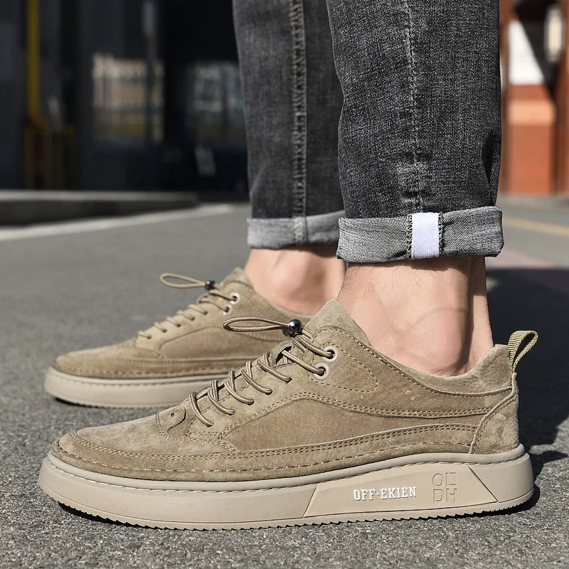 Men Shoes Genuine Leather Loafers Breathable Autumn lace up comfortable Casual Shoes Outdoor Men Sneakers