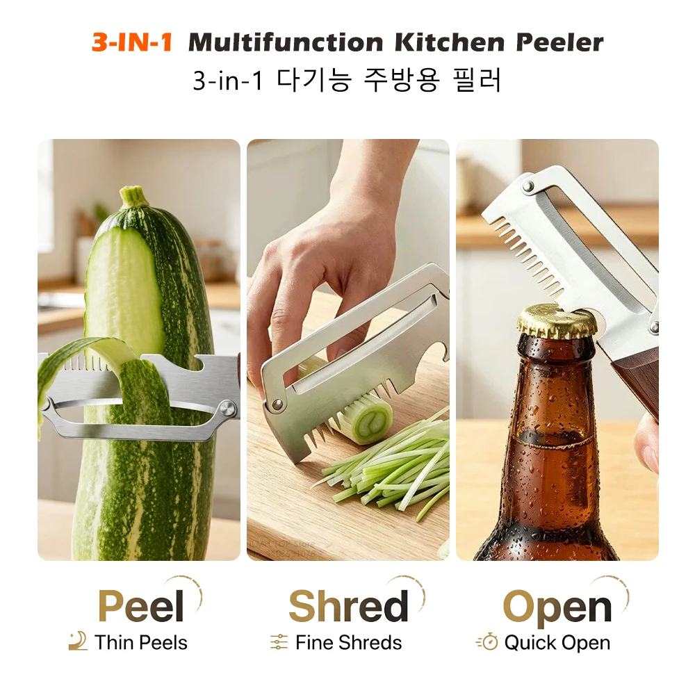 Aoifn Kitchen Peeler Stainless Steel Vegetable Peeler with Plastic or Wooden Handle for Peeling Fruits Vegetables Kitchen Tool 2