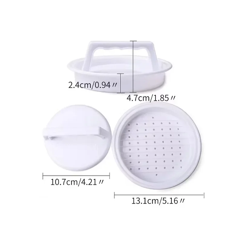 1 Set Round Shape Hamburger Press Food-Grade Plastic Hamburger Meat Beef Grill Burger Press Patty Maker Mold Mould Kitchen Tool