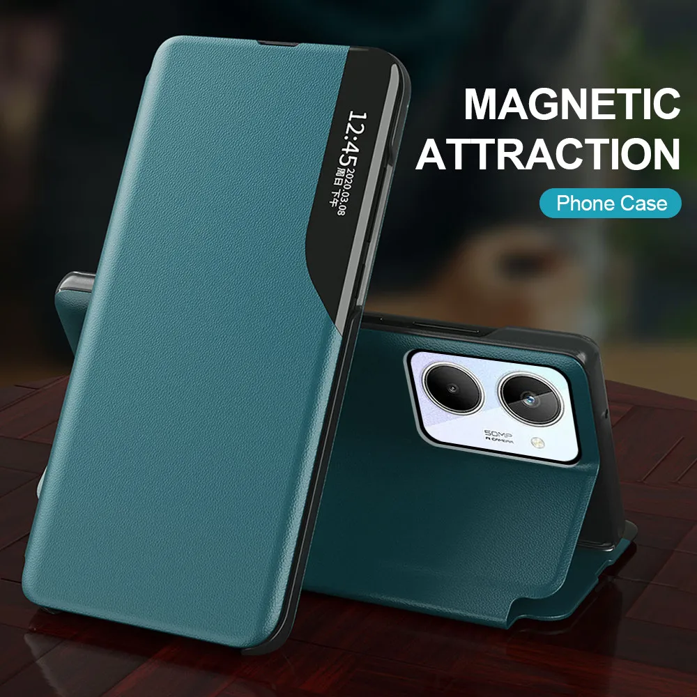 Funda a prueba de golpes para Realme 10, Funda de cuero de lujo con textura  sedosa y tacto magnético en el interior para Realme 10, 4G - AliExpress