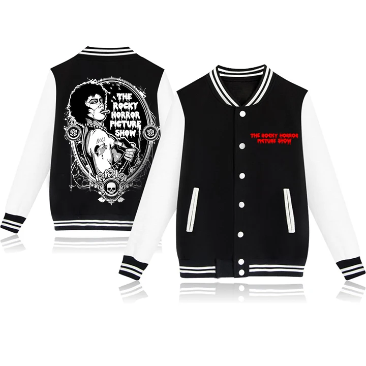 Die felsige Horror bild Show Print Baseball jacke Knopf jacke – Detail 5