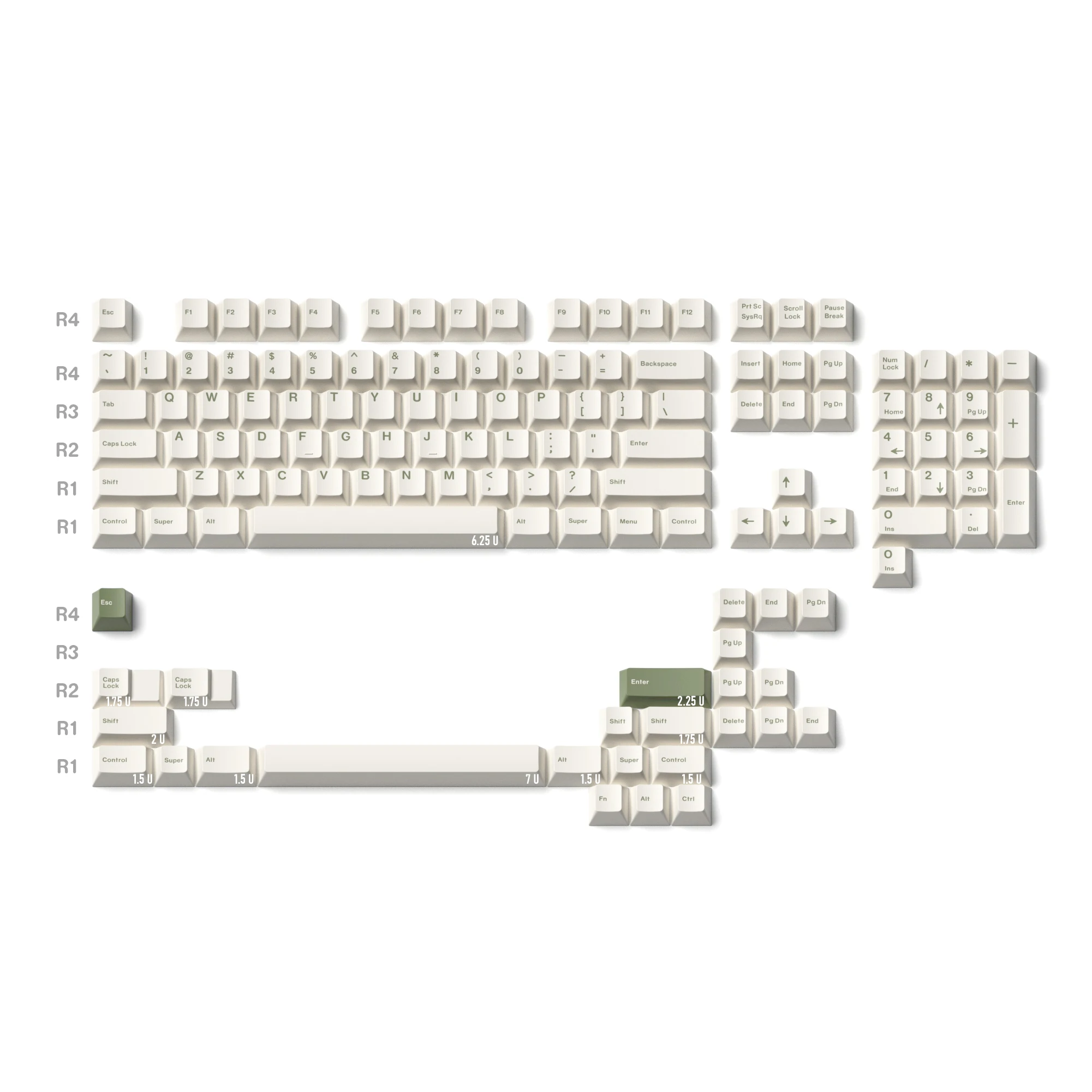 PBT Keycaps para Teclado Mecânico, Minimalista Branco Key Caps, 131 Teclas