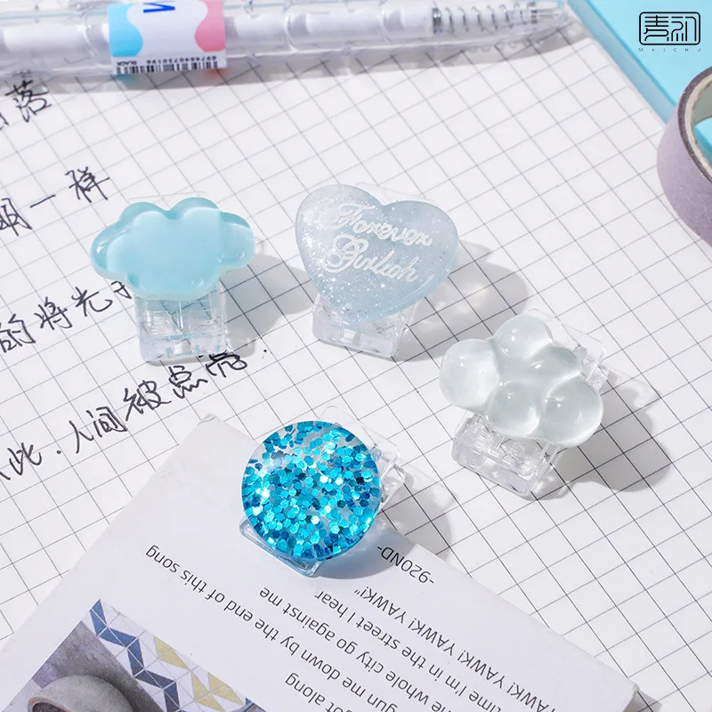 

4pcs/set Cartoon Cloud Cute Paperclip Binder Clips File Documents Note Test Paper Holder Clamp Stationery Binding Supplies