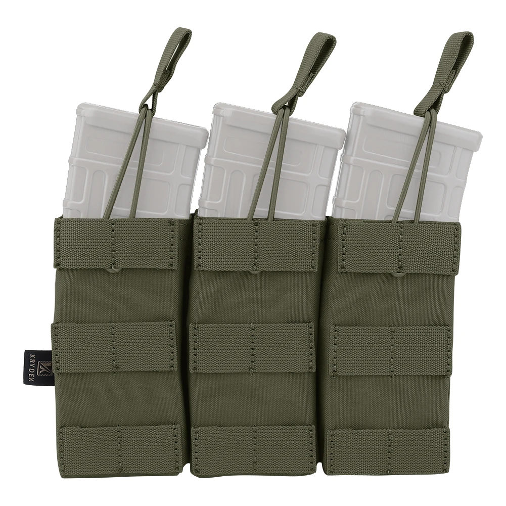 KRYDEX Taktische 5,56 MOLLE Magazintasche Dreifache Offene Magazintasche für M4 M16 AR 15 Jagdzubehör – Detail 3