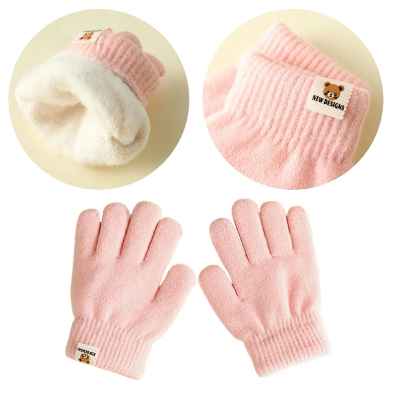 Children Double-layered Gloves Autumn/Winter Hand Warmers Handwear for Babies Autumn/Winter Handwear 1 Pair 6