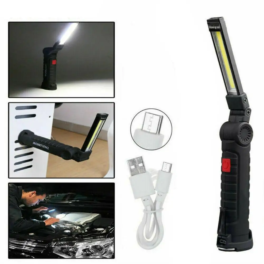 COB LED Work Light Mechanic Work Shop Inspection Lamp Hand Torch Rechargeable UK 