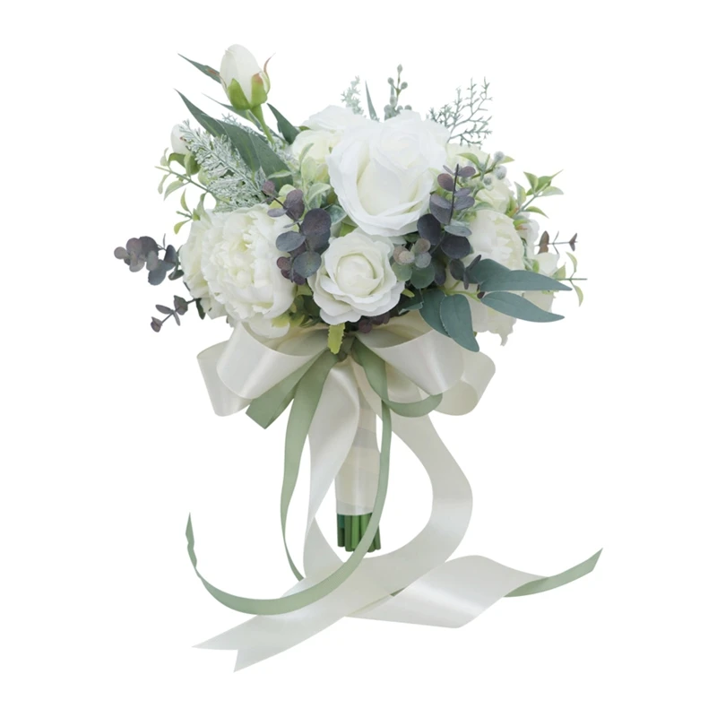 

Hand Bouquet Artificial Silk Floral Wedding Dress Props Bridal Bouquets for Wedding Engagement Ritual Accessories