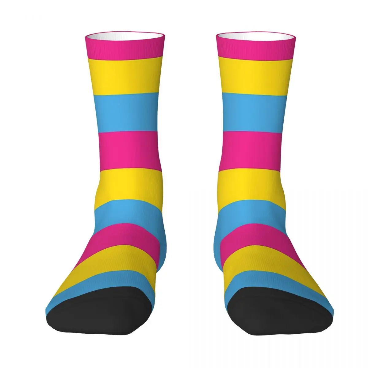 

All Seasons Crew Stockings Pansexual Pride Flag Socks Harajuku Crazy Hip Hop Long Socks Accessories for Men Women Christmas Gift