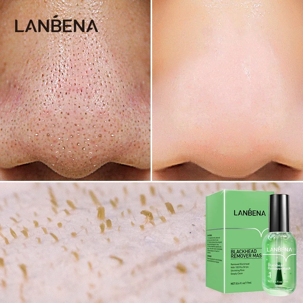 LANBENA Maschera per la rimozione di punti neri + Siero restringente i pori (Passo 1+Passo 2) Trattamento viso per l'acne 17 ml - immagine 4