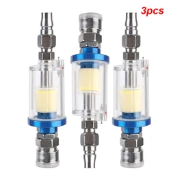 Clear Painting Moisture Separator Filter Kit - Air and Oil Water Trap, 1/4 Inch Thread Sprayer Tool (3pcs)