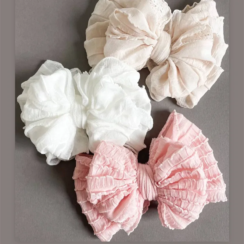 

Newborn Baby Headband For Girls Elastic Knit Children Turban Baby Bows Soft Nylon Kids Headwear Hair Accessories