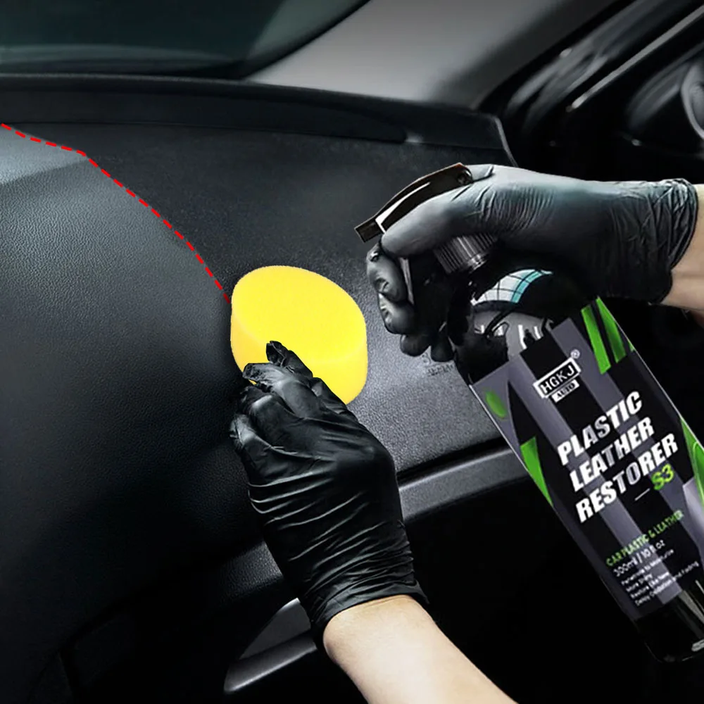 Hgkj Car Plastic Restaurer Polish Back To Black Gloss Plastic Leather Restore Interni Plastic Cleaning Renovator Accessori Per Auto