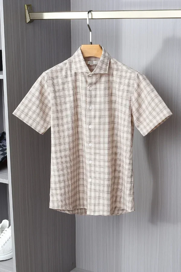 

BILLIONAIRE SIJITONGDA Shirt silk men 2024 summer new short sleeve breathable thin embroidery quality big size M-2XL