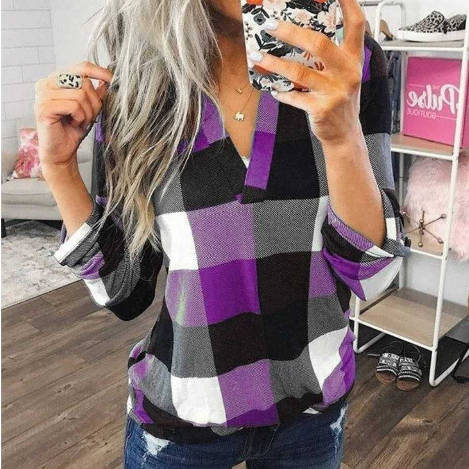 2022 Women Shirts Autumn Casual Plaid Shirt For Women Tops And Blouses Long Sleeve Red Ladies Plaid Shirts 2022 Women Shirts Autumn Casual Plaid Shirt For Women Tops And Blouses Long Sleeve Red Ladies Plaid Shirts